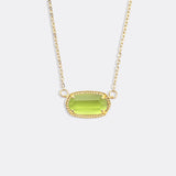 Oval Birthstone Pendant Necklace