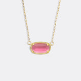 Oval Birthstone Pendant Necklace