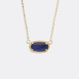 Oval Birthstone Pendant Necklace