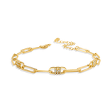 Paperclip Bracelet with Pave Initials