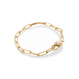 Paperclip Bracelet with Pearl Accent