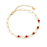 Paperclip Bracelet with Gemstone Accents