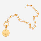 Engraved Birth Flower Disc Charm