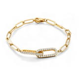 Pave Paperclip Chain Bracelet