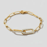 Pave Paperclip Chain Bracelet