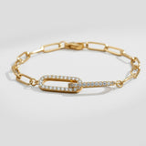 Pave Paperclip Chain Bracelet