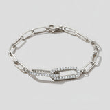 Pave Paperclip Chain Bracelet