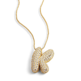 Pave Bubble Initial Necklace