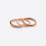 Personalized Name Birthstones Stacking Rings