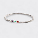 Personalized Baguette Birthstone Beaded Bracelet