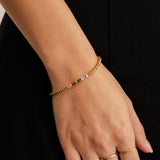 Personalized Baguette Birthstone Beaded Bracelet