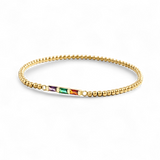 Personalized Baguette Birthstone Beaded Bracelet