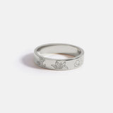 Personalized Stamped Flower Ring