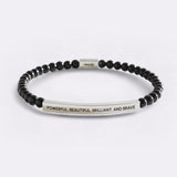 Powerful, Beautiful, Brilliant, and Brave Beaded Inspire Bracelet