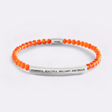 Powerful, Beautiful, Brilliant, and Brave Beaded Inspire Bracelet