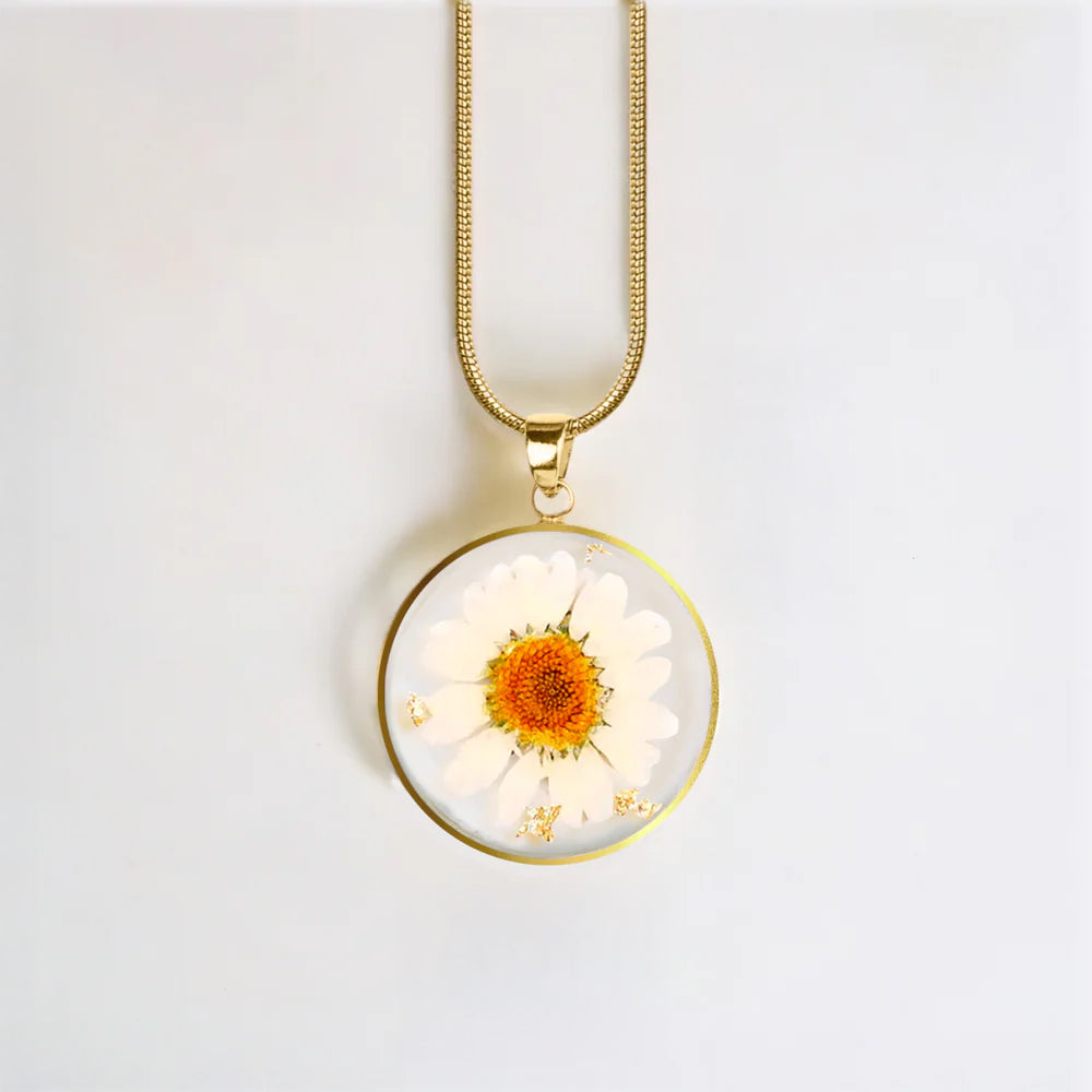 Pressed Birth Flower Necklace
