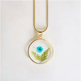 Pressed Birth Flower Necklace