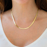 Herringbone Gold Chain Necklace