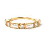 Round & Baguette Vintage Ring
