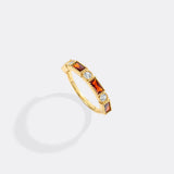 Personalized Round and Baguette Birthstone Ring