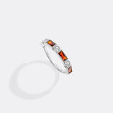 Personalized Round and Baguette Birthstone Ring