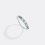Personalized Round and Baguette Birthstone Ring
