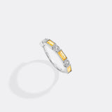 Personalized Round and Baguette Birthstone Ring