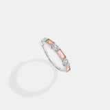 Personalized Round and Baguette Birthstone Ring