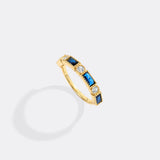 Personalized Round and Baguette Birthstone Ring