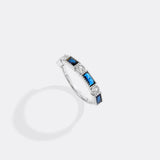 Personalized Round and Baguette Birthstone Ring
