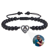 Beaded Heart Photo Bracelet