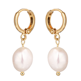 Freshwater Pearl Drop Huggie Earrings