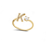 Pave Adjustable Initial Ring