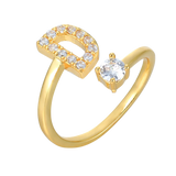 Pave Adjustable Initial Ring