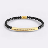 She Believed She Could, So She Did Beaded Inspire Bracelet