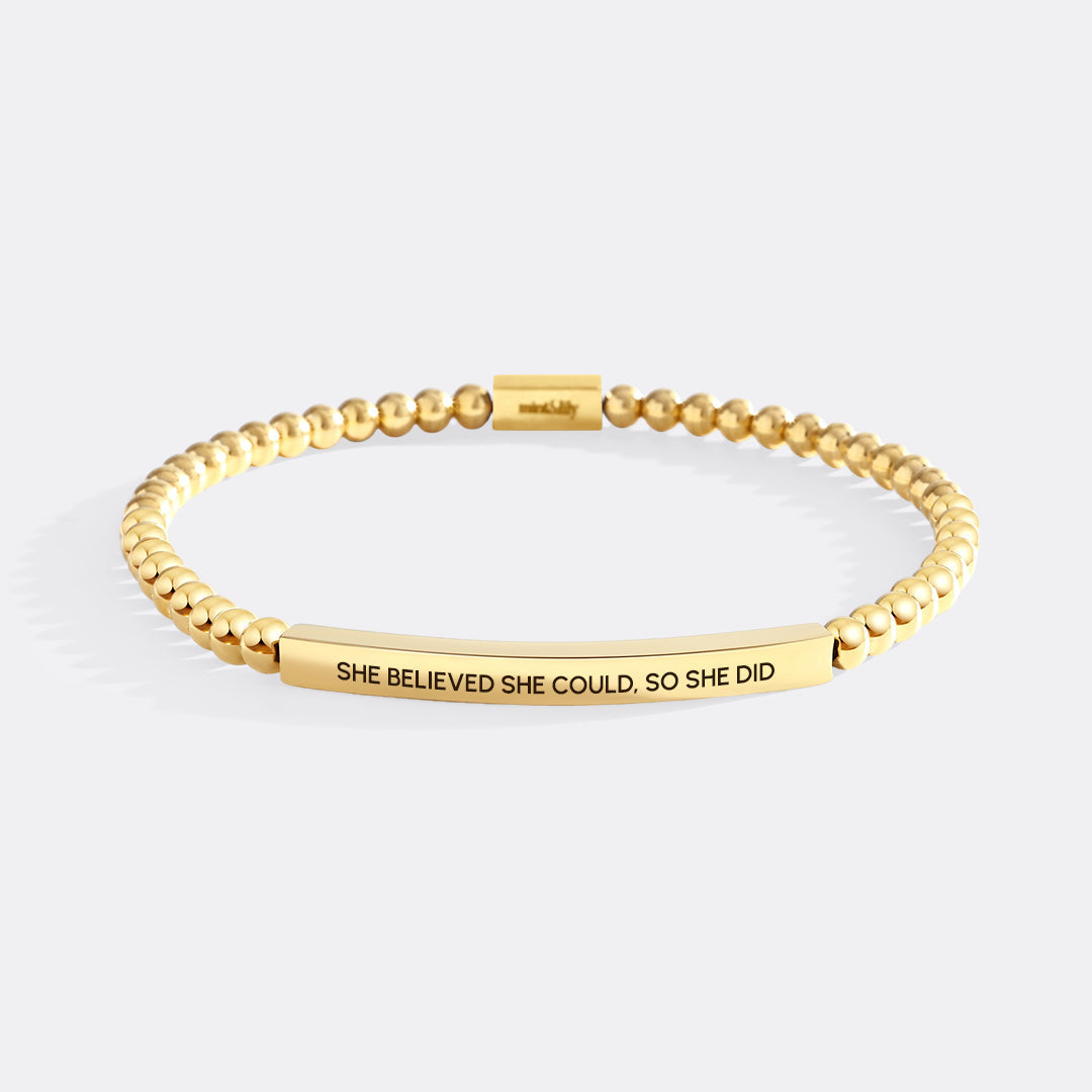 She Believed She Could, So She Did Beaded Inspire Bracelet