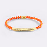 She Believed She Could, So She Did Beaded Inspire Bracelet