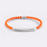 She Believed She Could, So She Did Beaded Inspire Bracelet