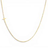 Dainty Sideways Cross Necklace
