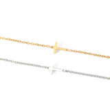 Dainty Sideways Cross Necklace