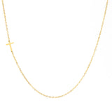Dainty Sideways Cross Necklace