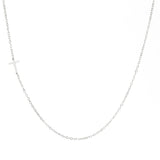 Dainty Sideways Cross Necklace