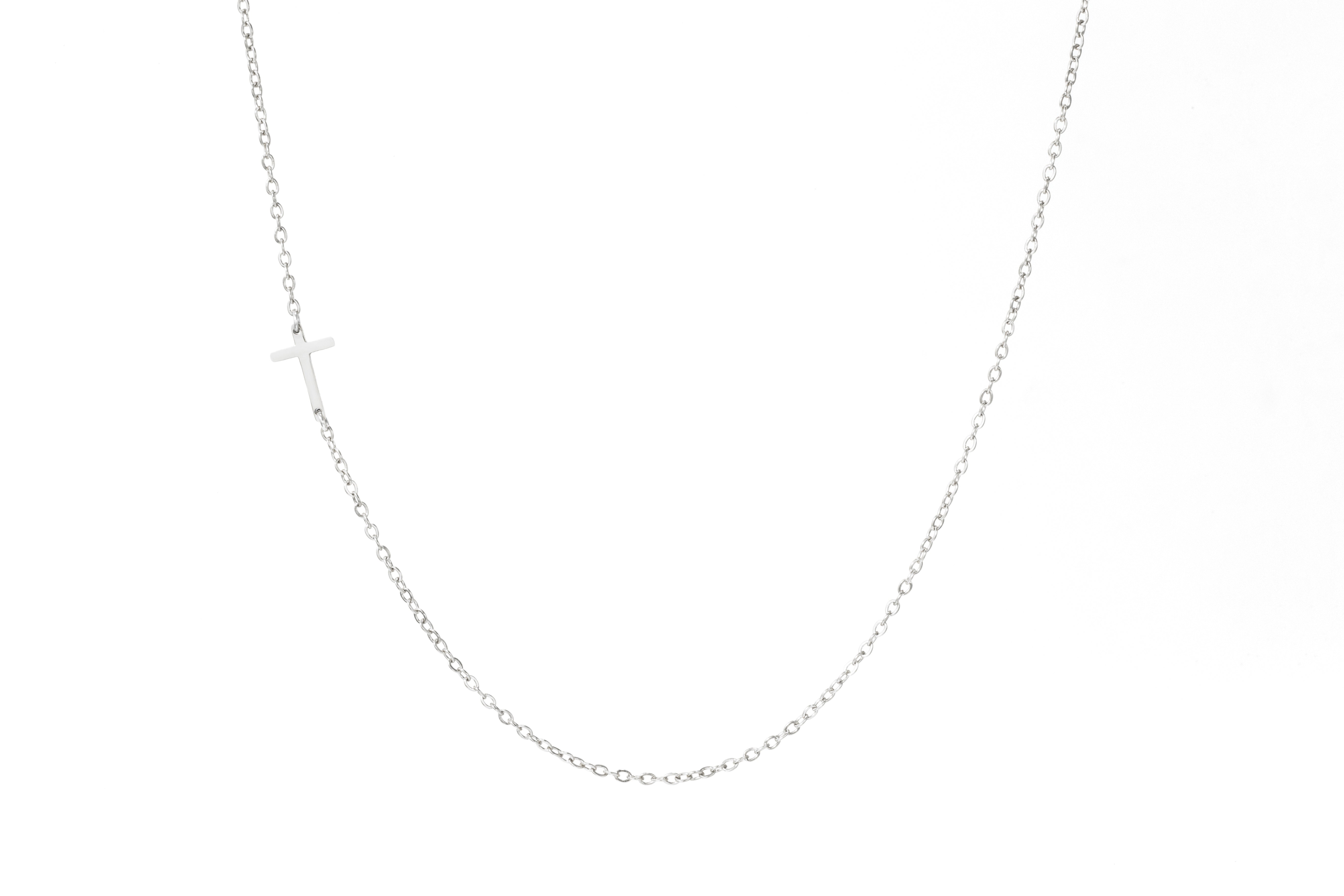 Dainty Sideways Cross Necklace