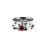 Silver Dandelion Birthstone Spinning Fidget Ring