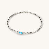 Sterling Silver Beaded Birthstone Bracelet