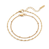 Singapore Twist and Satellite Chain Bracelet Bundle