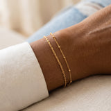 Singapore Twist and Satellite Chain Bracelet Bundle