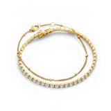 Tennis Bracelet and Satellite Chain Bracelet Bundle