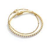 Tennis Bracelet and Satellite Chain Bracelet Bundle