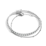 Tennis Bracelet and Satellite Chain Bracelet Bundle